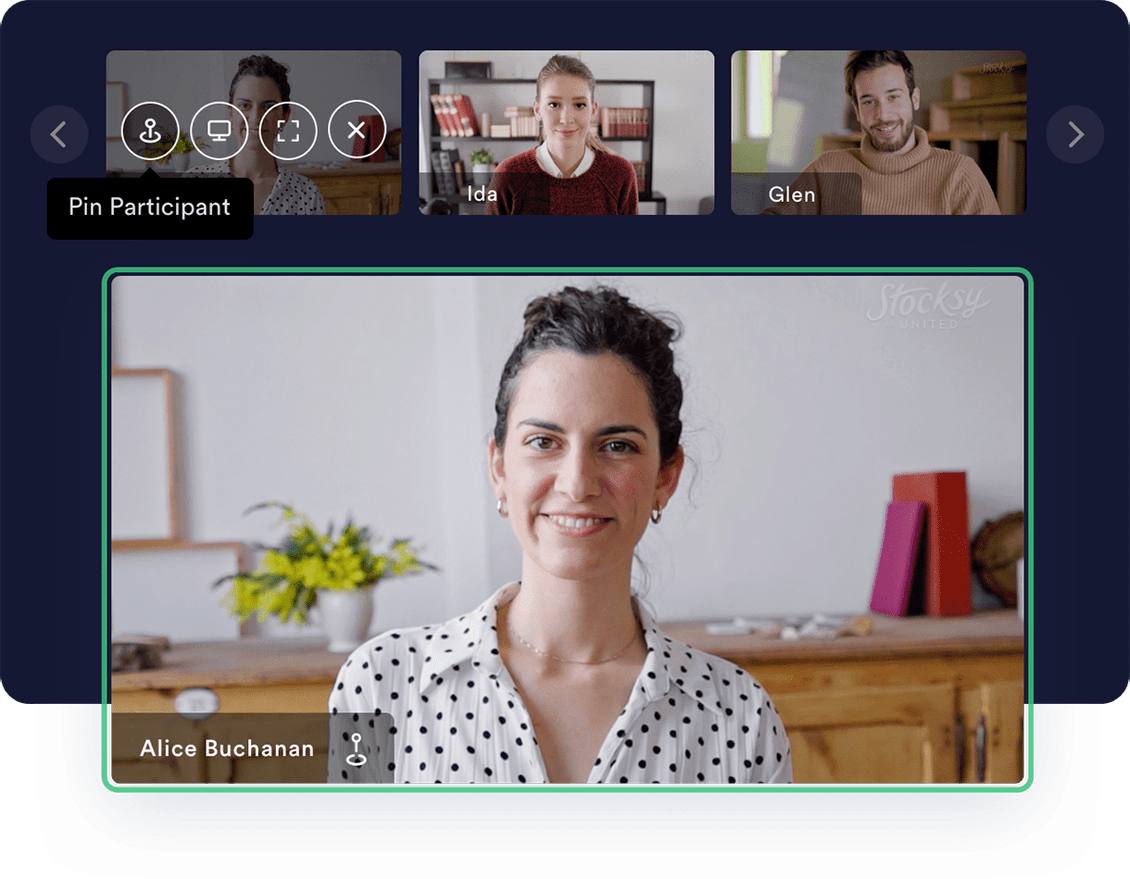 pin video participants