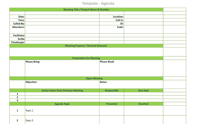 Conference Call Agenda Template